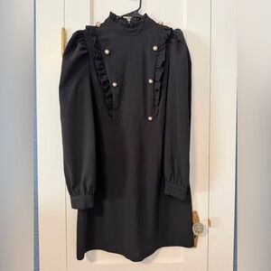 SHEIN Black Ruffle Dress